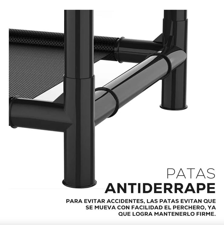 Perchero Organizador De Ropa Doble Negro