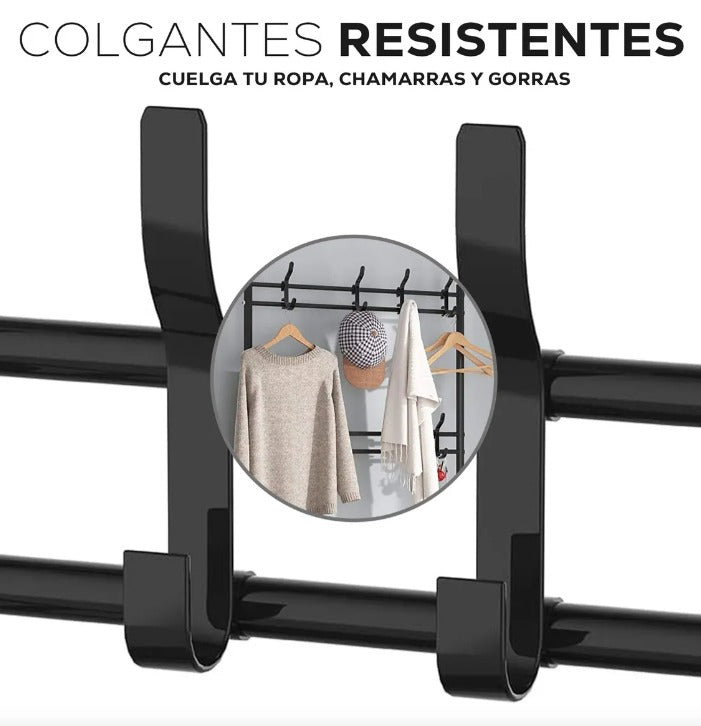 Perchero Organizador De Ropa Doble Negro