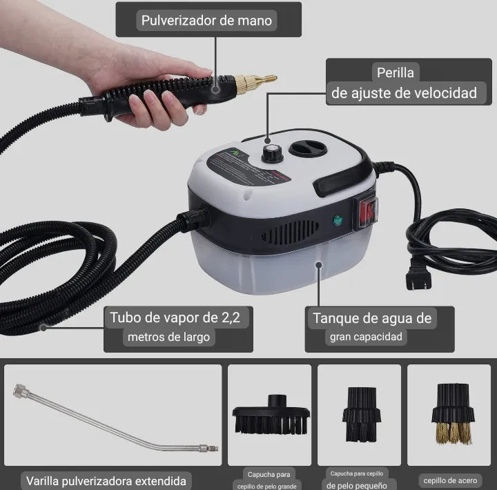 Limpiador A Vapor Presion 2500w Portatil